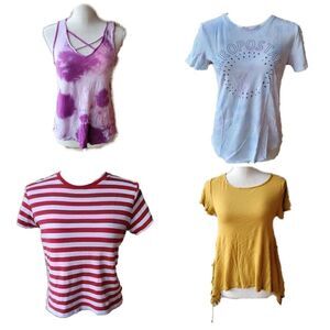 Bundle of 4 tops sleeveless short sleeve crew v ne